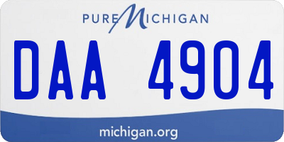 MI license plate DAA4904