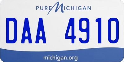 MI license plate DAA4910