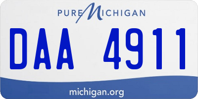 MI license plate DAA4911