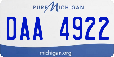 MI license plate DAA4922
