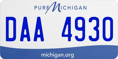 MI license plate DAA4930