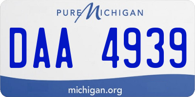 MI license plate DAA4939