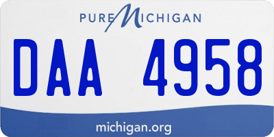 MI license plate DAA4958