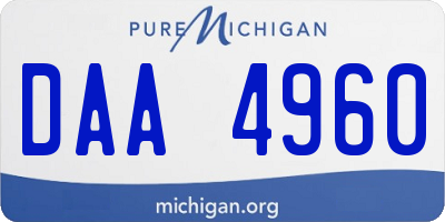MI license plate DAA4960