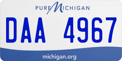 MI license plate DAA4967