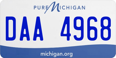 MI license plate DAA4968