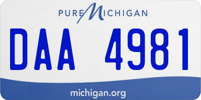 MI license plate DAA4981