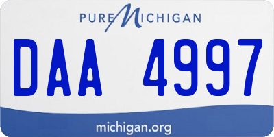 MI license plate DAA4997