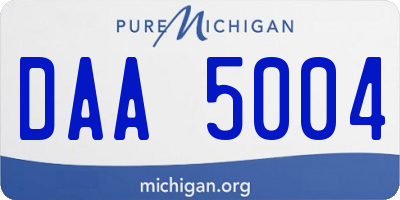 MI license plate DAA5004