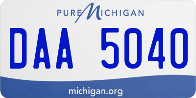 MI license plate DAA5040