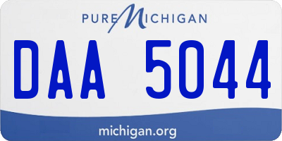 MI license plate DAA5044