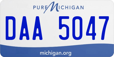 MI license plate DAA5047