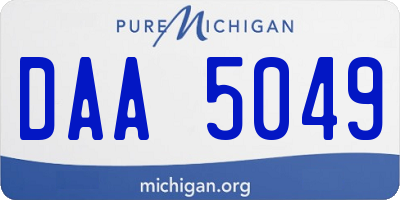 MI license plate DAA5049