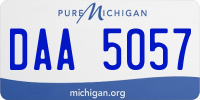 MI license plate DAA5057