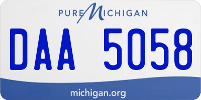 MI license plate DAA5058