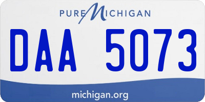 MI license plate DAA5073