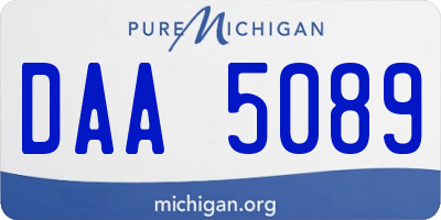 MI license plate DAA5089