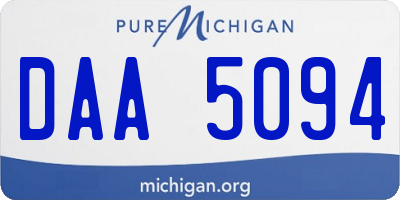 MI license plate DAA5094