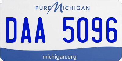 MI license plate DAA5096
