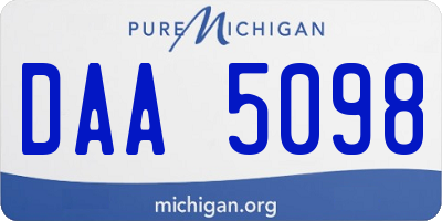MI license plate DAA5098