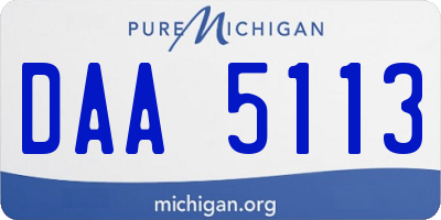 MI license plate DAA5113