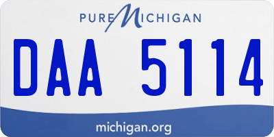 MI license plate DAA5114
