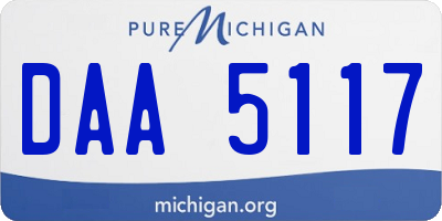 MI license plate DAA5117