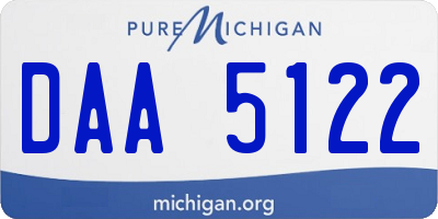MI license plate DAA5122
