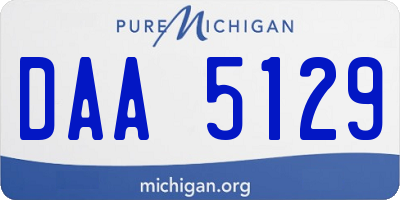 MI license plate DAA5129