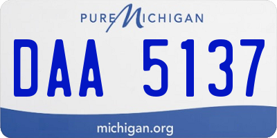 MI license plate DAA5137