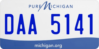 MI license plate DAA5141