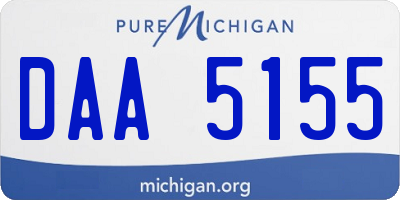 MI license plate DAA5155