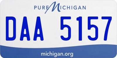 MI license plate DAA5157