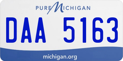 MI license plate DAA5163