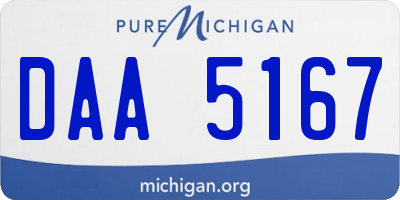 MI license plate DAA5167