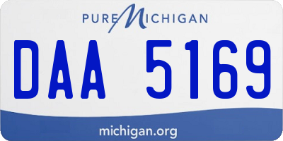 MI license plate DAA5169
