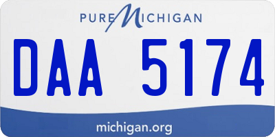 MI license plate DAA5174