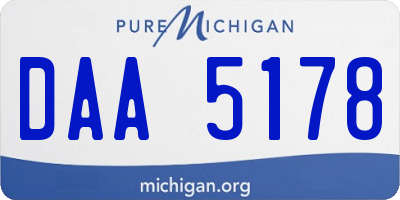 MI license plate DAA5178