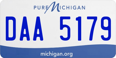 MI license plate DAA5179