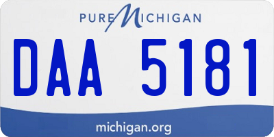 MI license plate DAA5181
