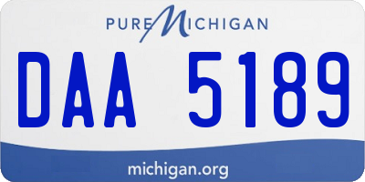 MI license plate DAA5189