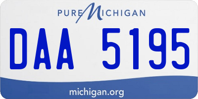 MI license plate DAA5195