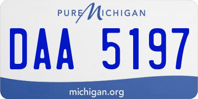 MI license plate DAA5197