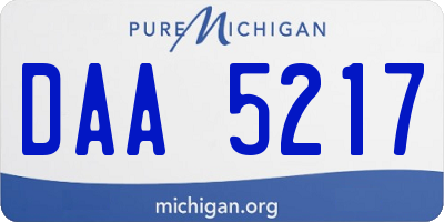 MI license plate DAA5217