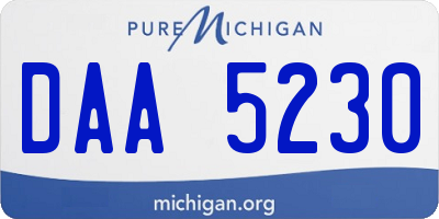 MI license plate DAA5230