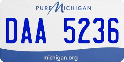 MI license plate DAA5236