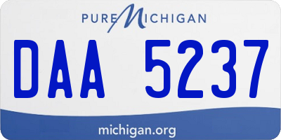 MI license plate DAA5237