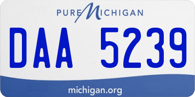 MI license plate DAA5239