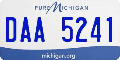 MI license plate DAA5241