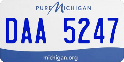 MI license plate DAA5247